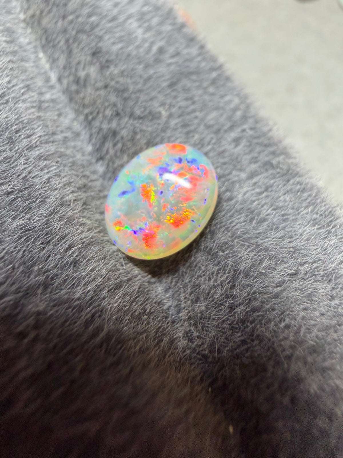 37.Red pink double sided crystal opal-1.3ct