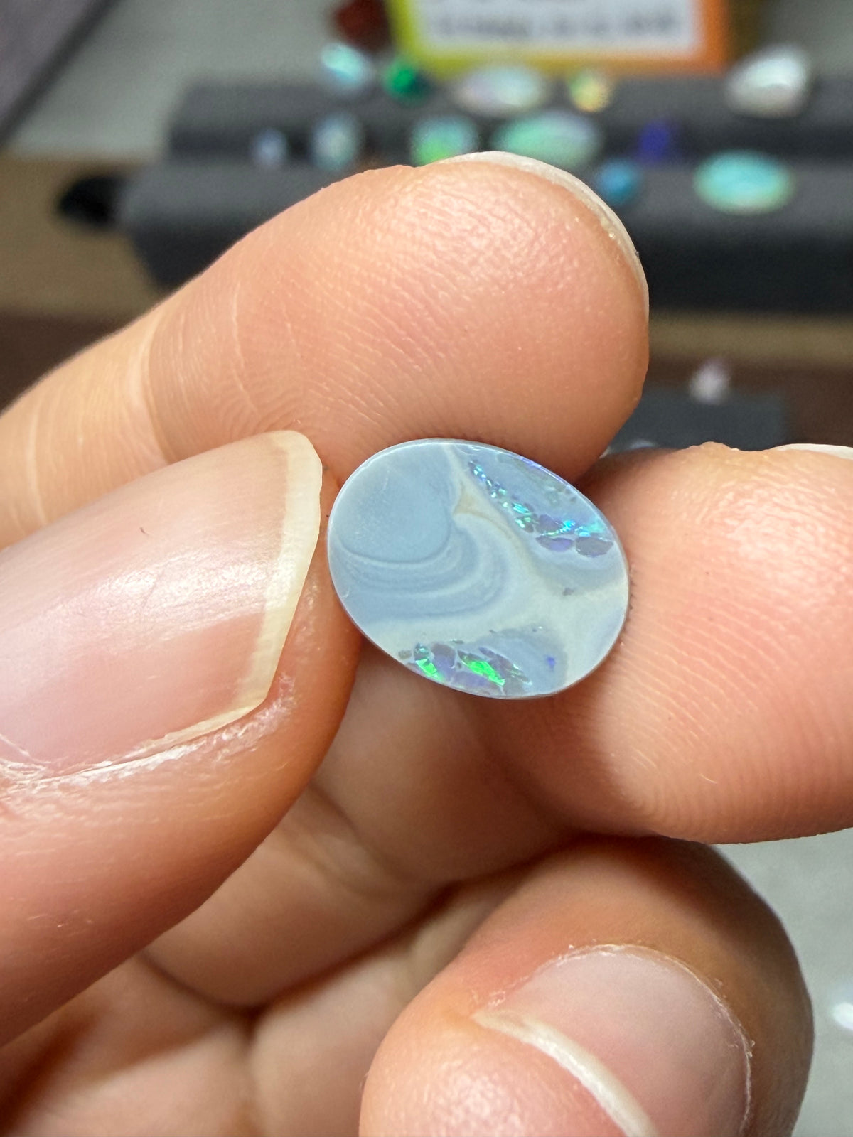 37. “Embrace” dark Opal lightning ridge-1.2ct