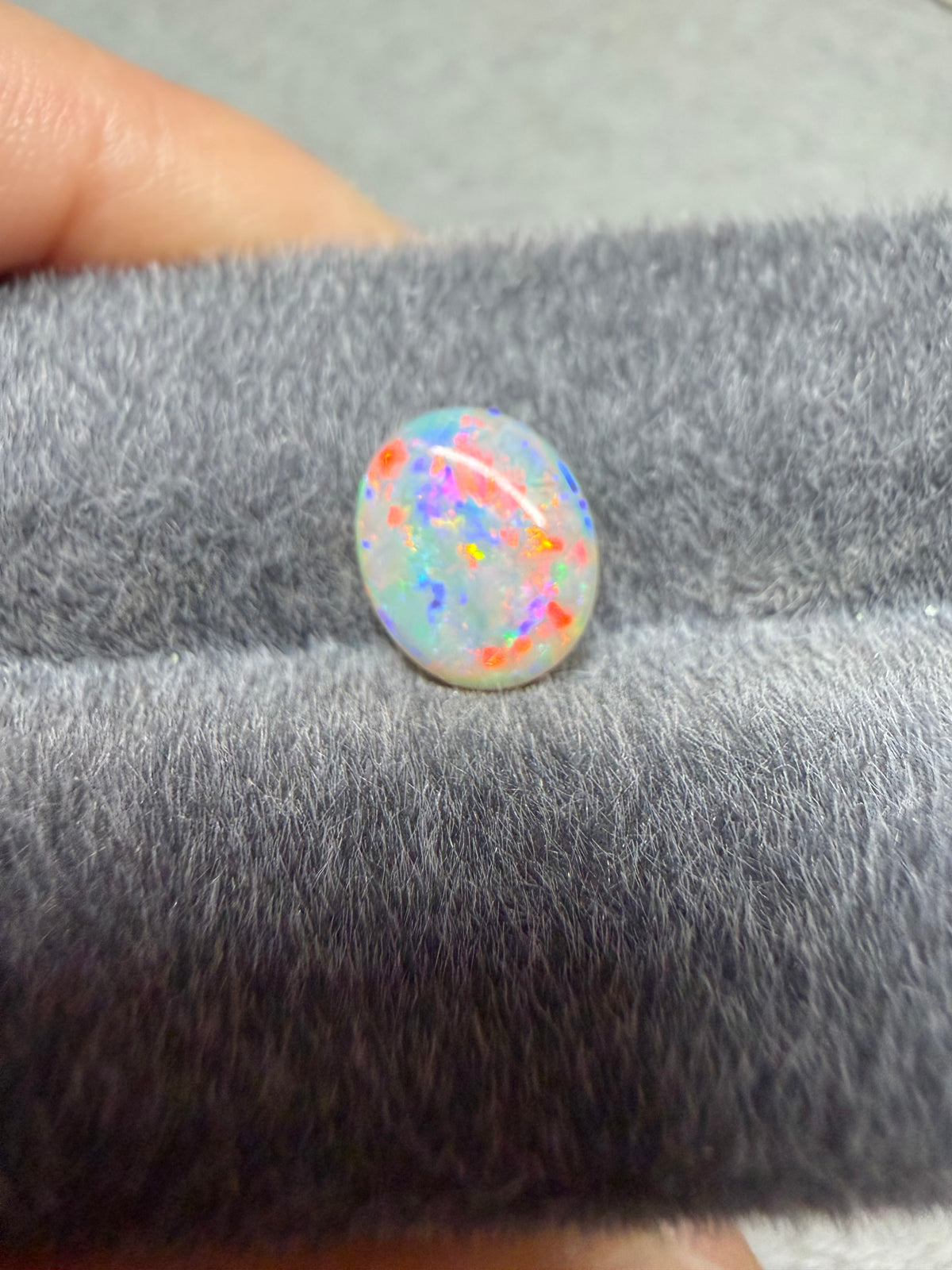 37.Red pink double sided crystal opal-1.3ct
