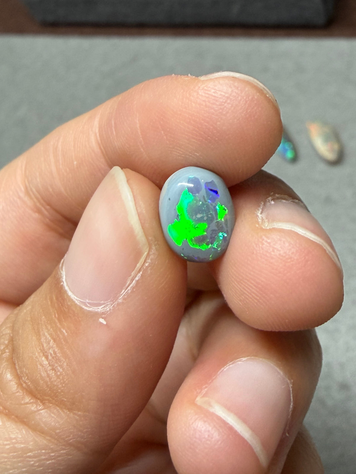 37. “Embrace” dark Opal lightning ridge-1.2ct
